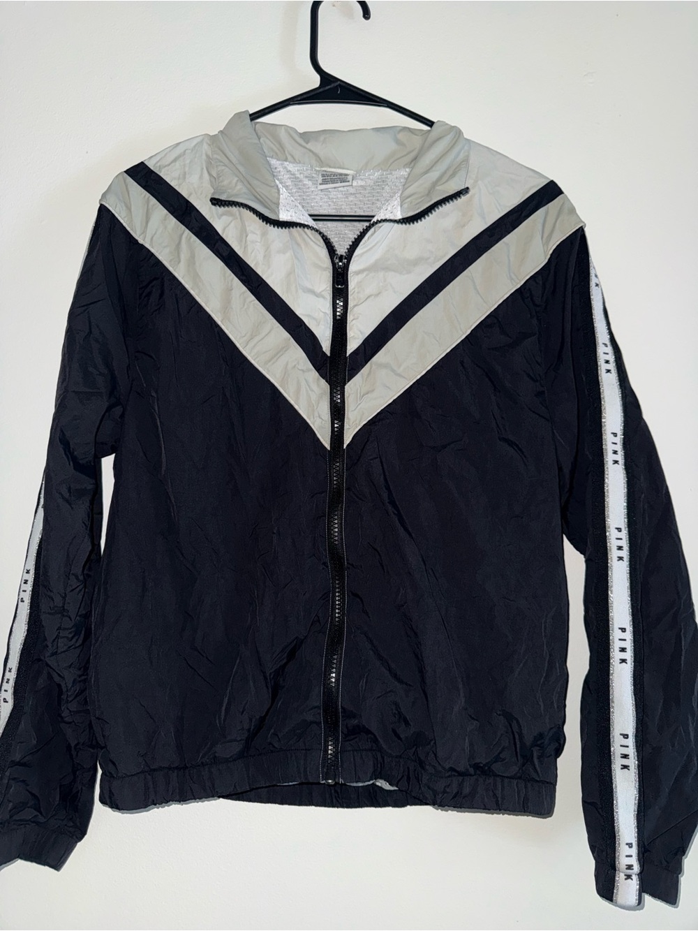 PINK Victoria's Secret Black & Gray Windbreaker Jacket